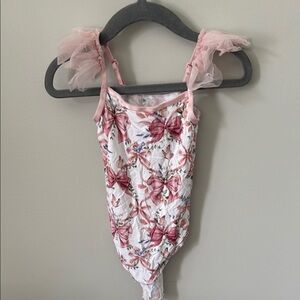 Posh Peanut Pink and White Floral Bodysuit